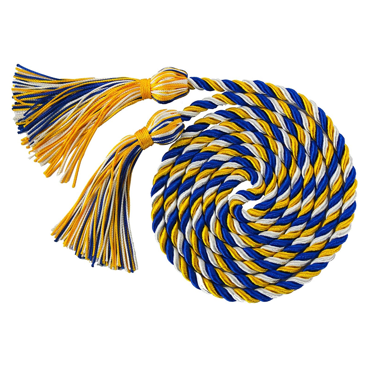 Graduation Mall Graduation Honor Cords 68  royal blue gold and white color tassel